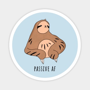 Passive AF Funny SLoth Chewing Grass Magnet